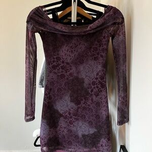Urban Outfitters | Isla Off-The-Shoulder Mini Dress | Purple | XS